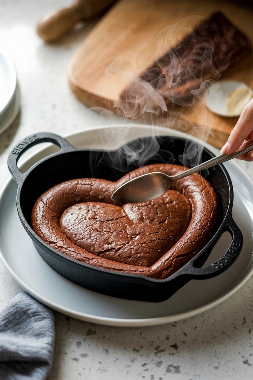 heart shaped brownie skillet for two