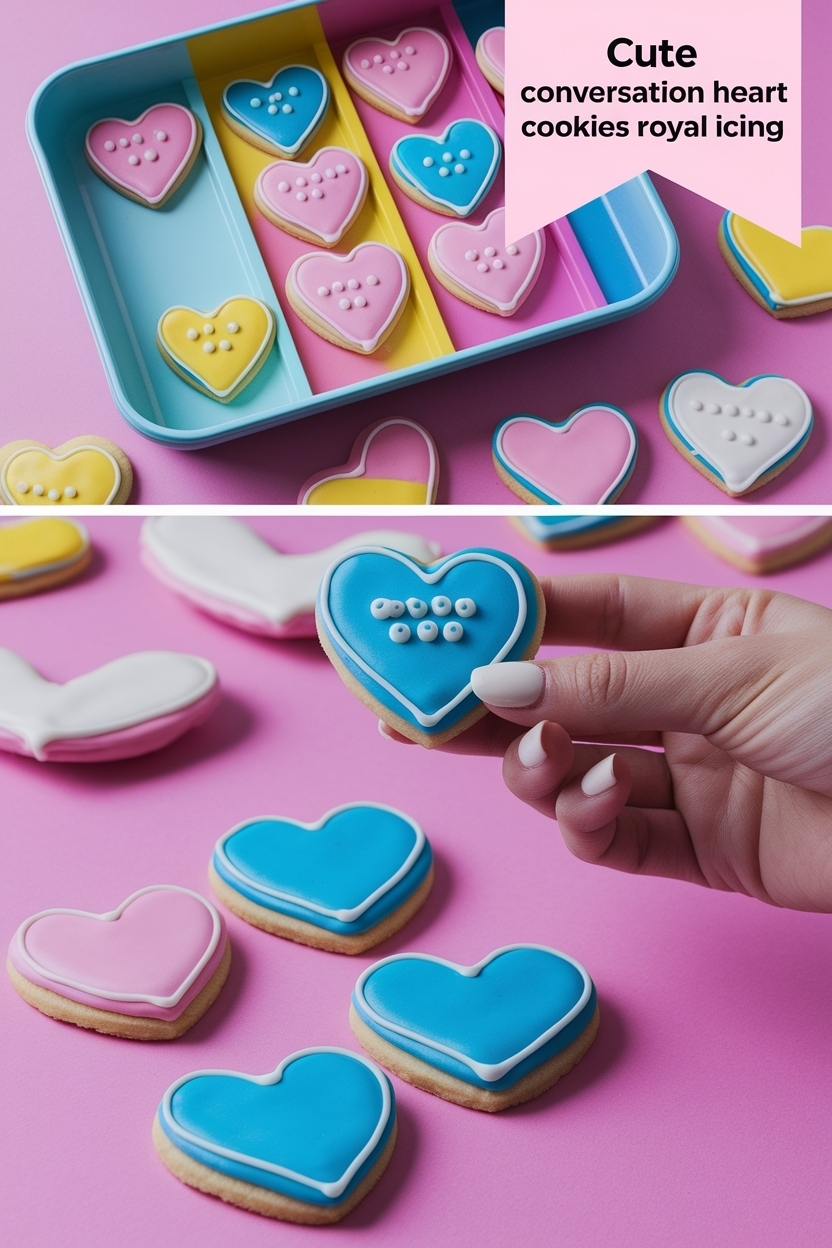 conversation heart sugar cookies royal icing