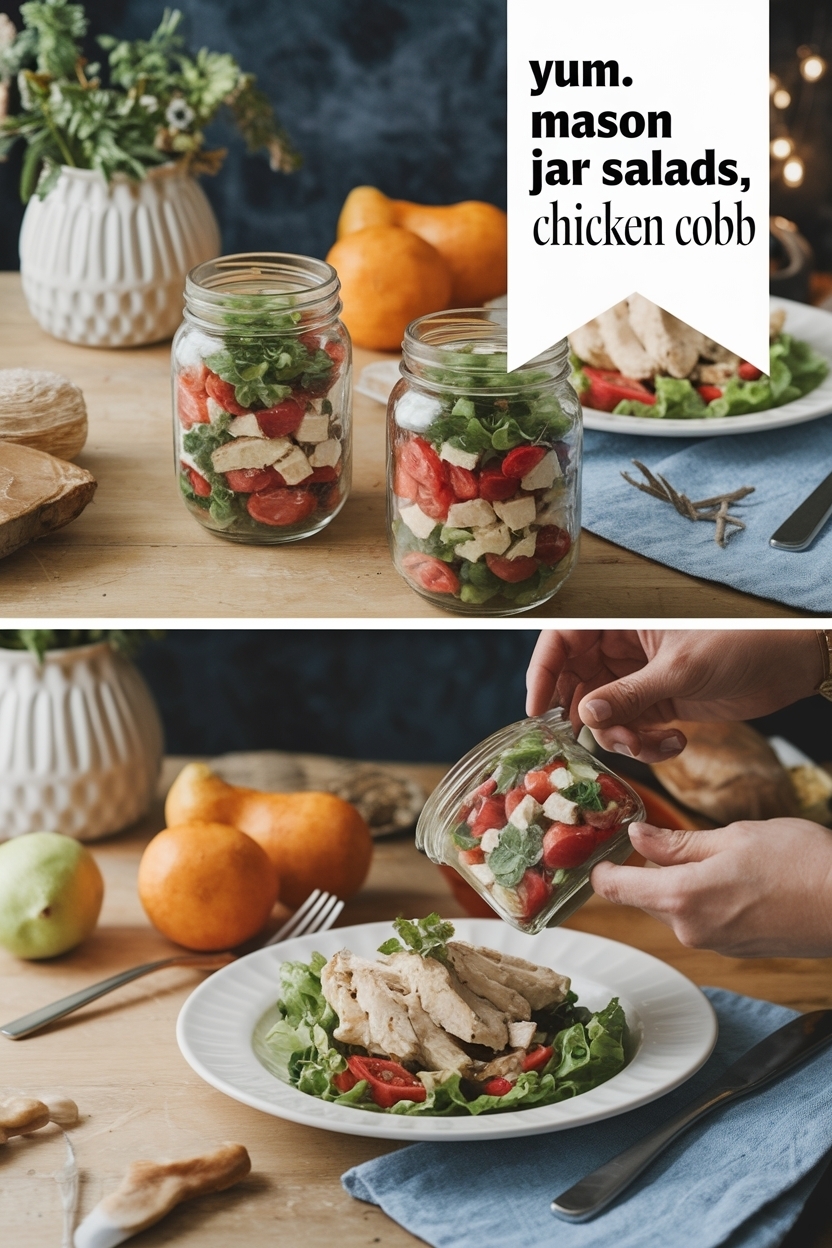 mason jar salads chicken cobb