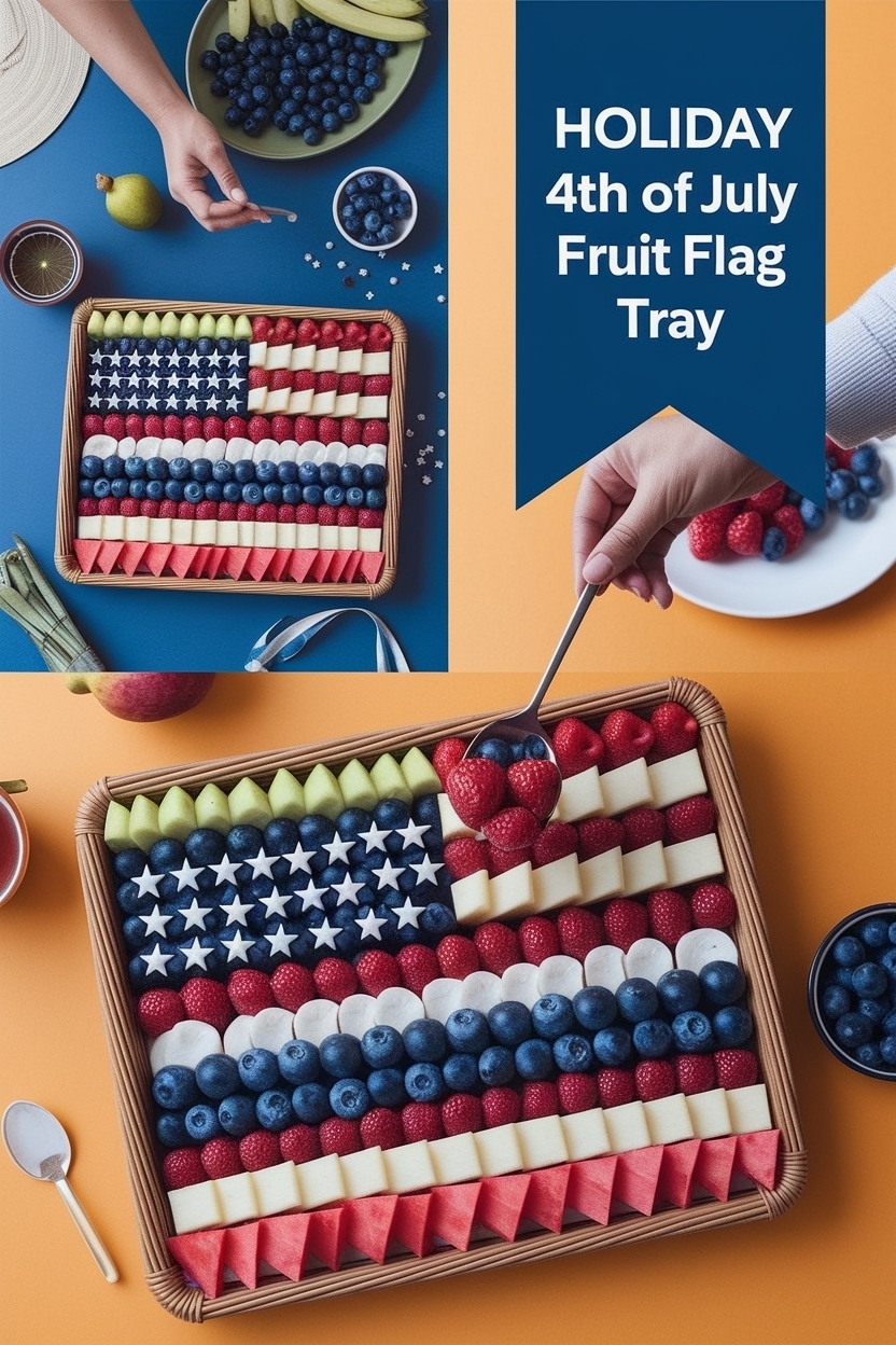 4th of july fruit flag tray