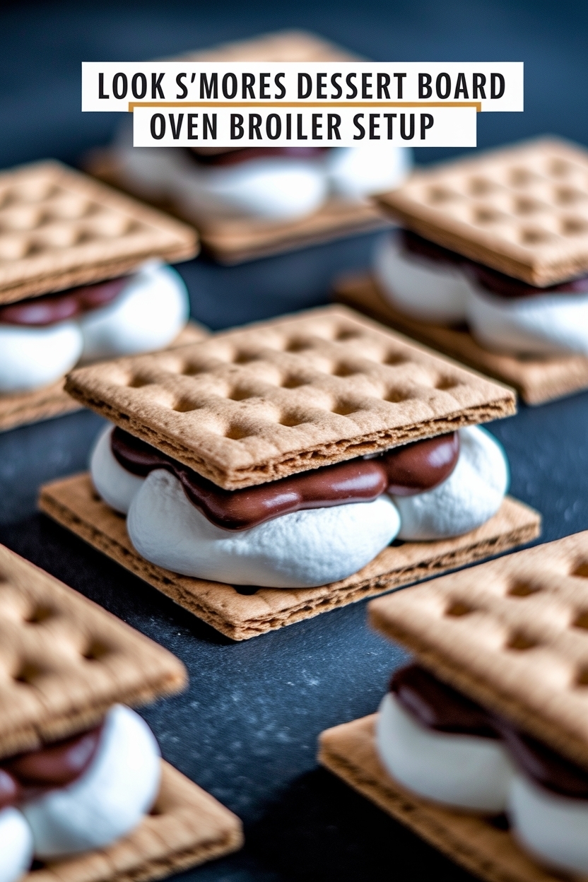 s'mores dessert board oven broiler setup