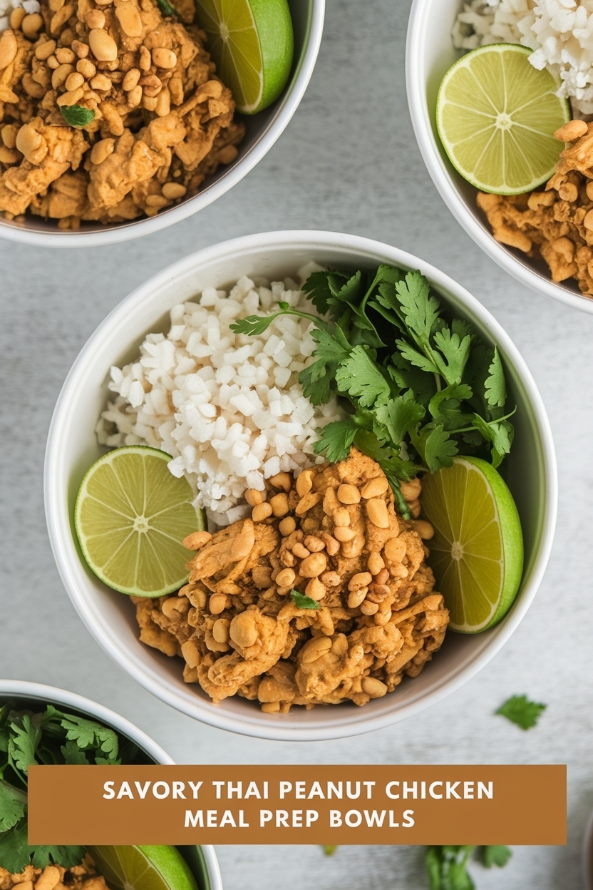 thai peanut chicken meal prep bowls