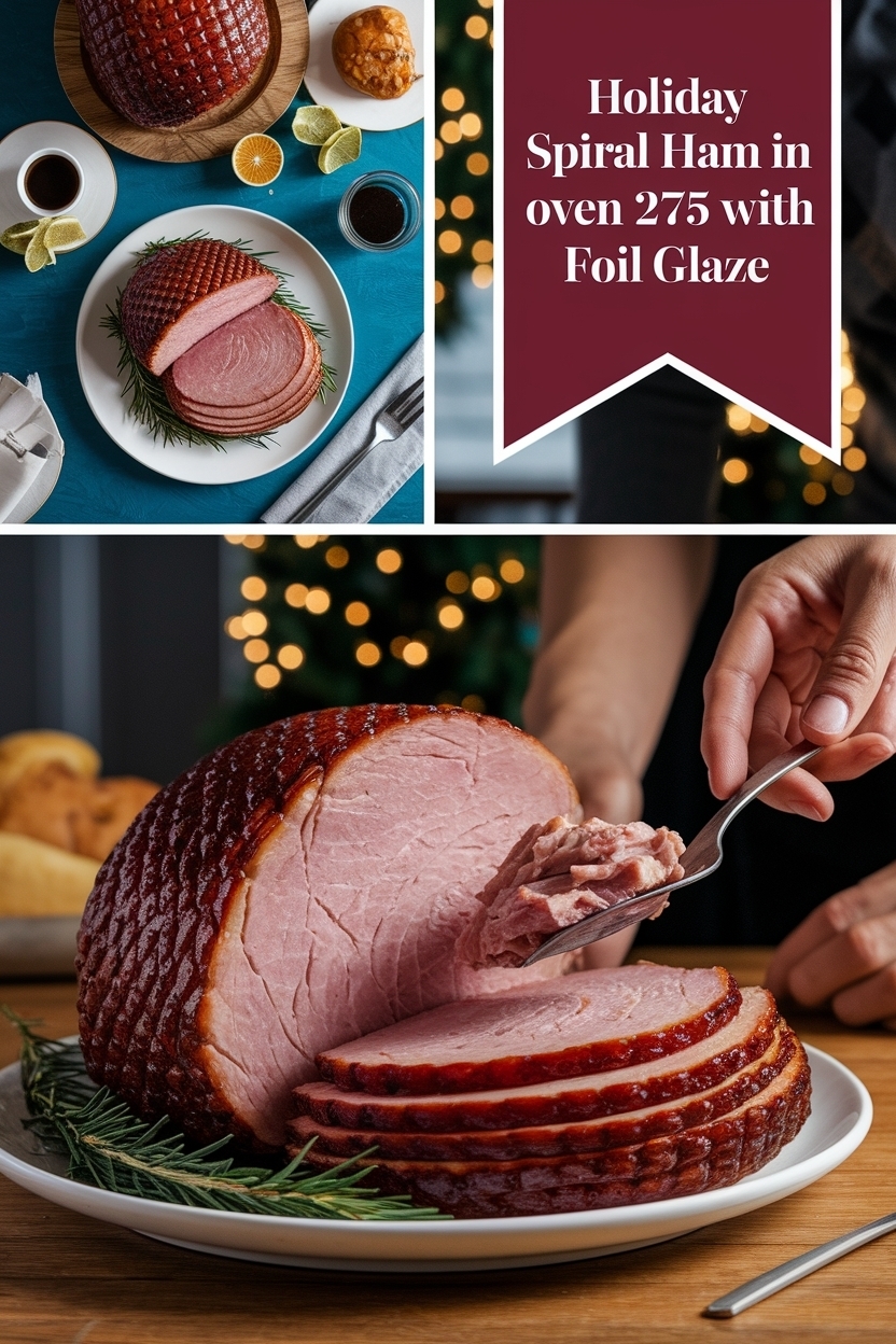 spiral ham in oven 275 with foil glaze