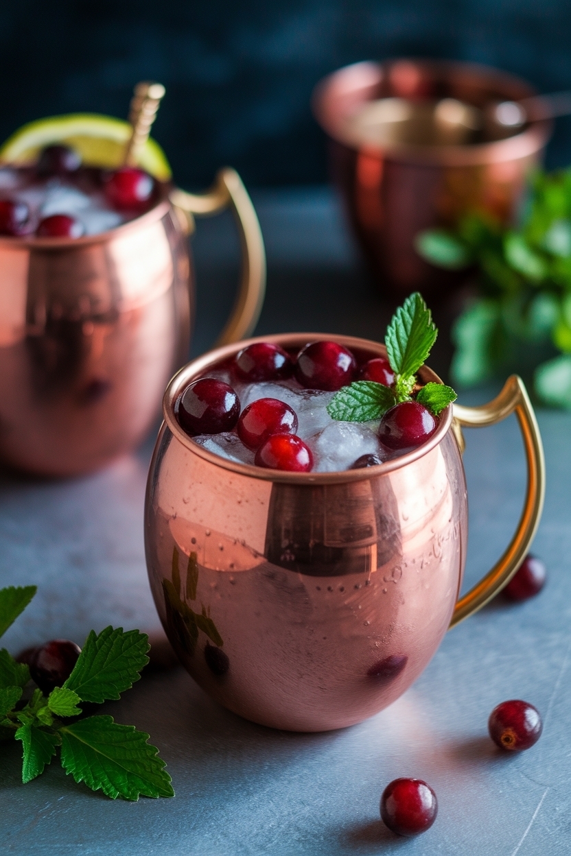 cranberry mule with ginger beer