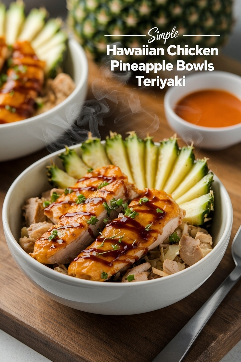 hawaiian chicken pineapple bowls teriyaki