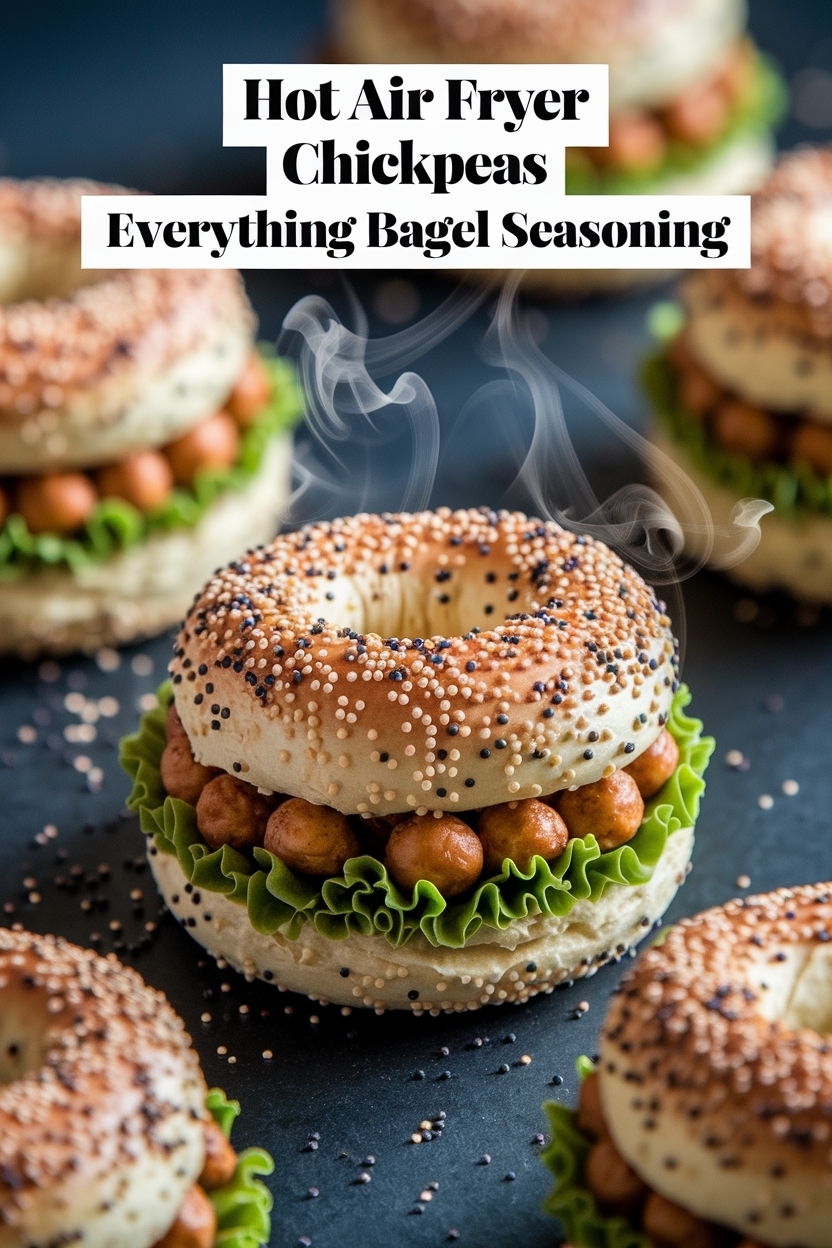 air fryer chickpeas everything bagel seasoning