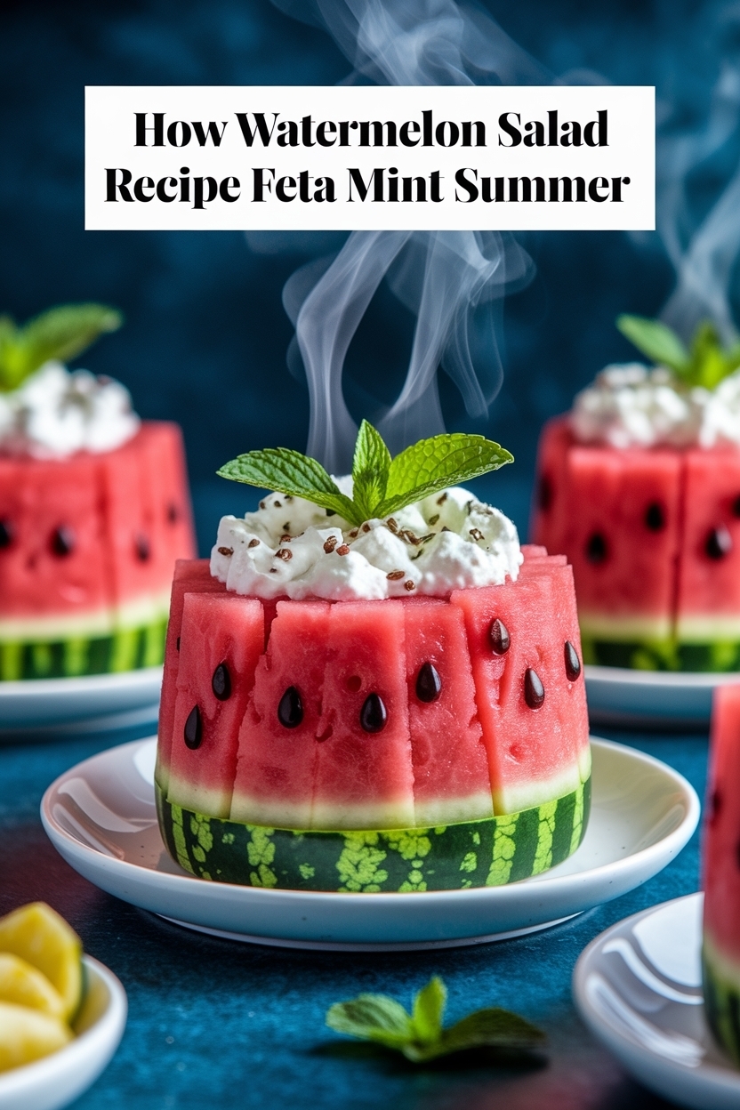 watermelon salad recipe feta mint summer