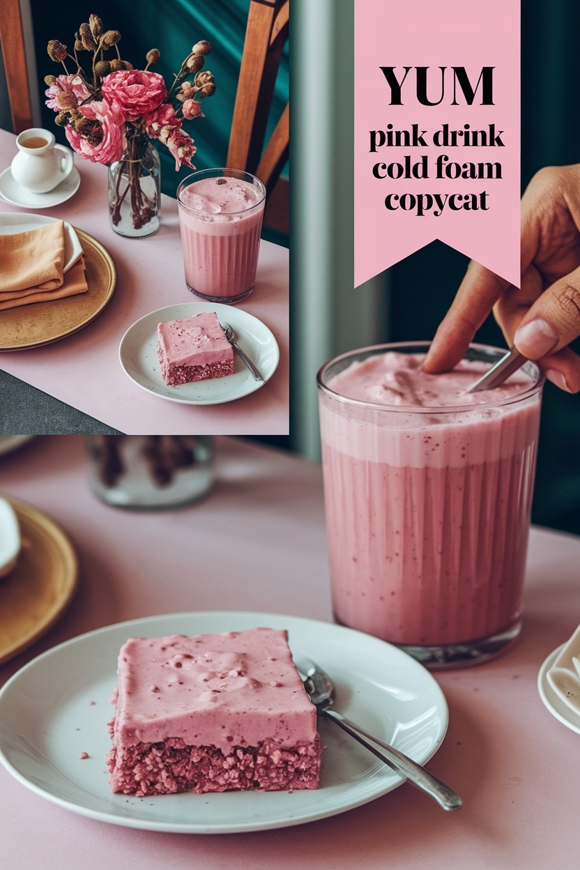 pink drink cold foam copycat