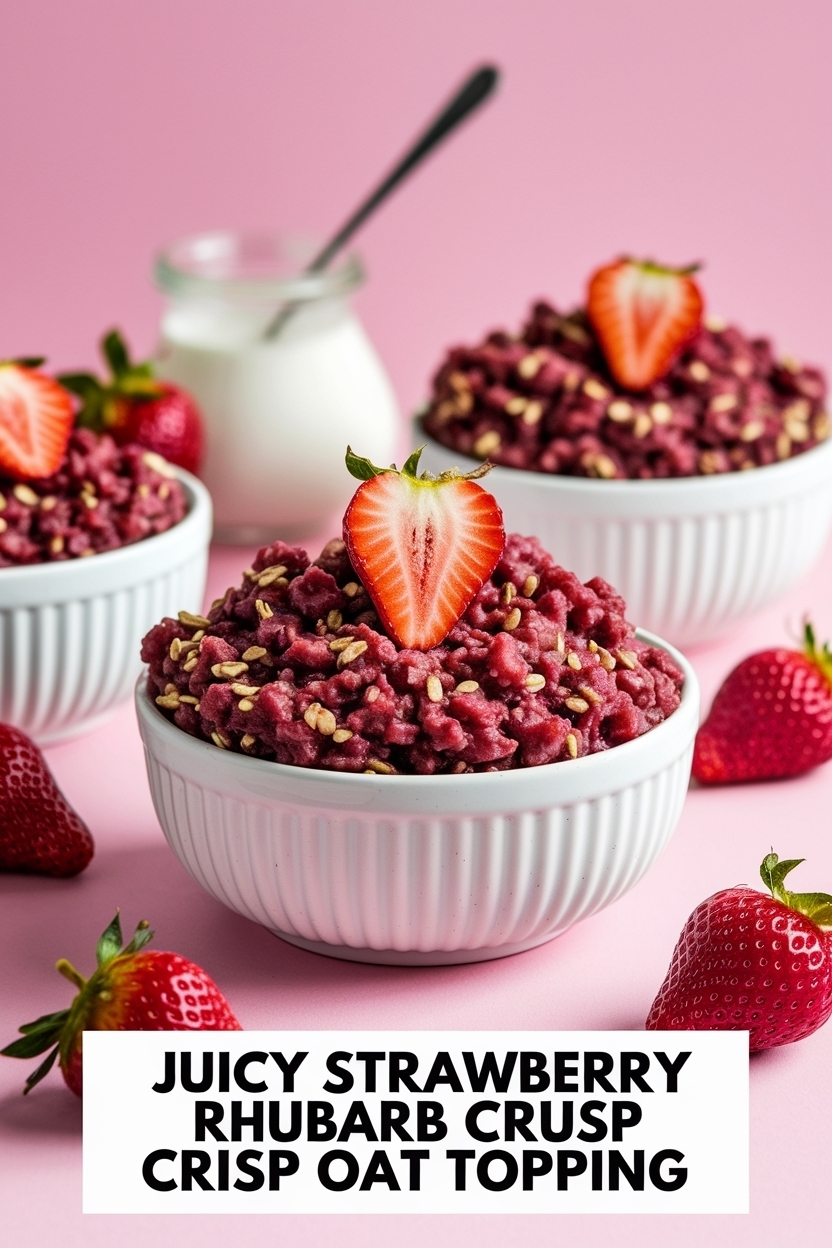 strawberry rhubarb crisp oat topping