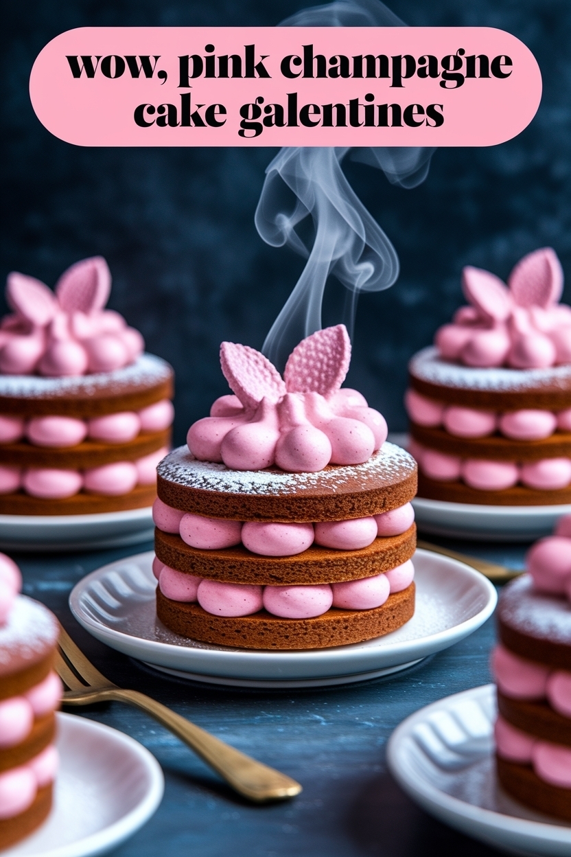 pink champagne cake galentines