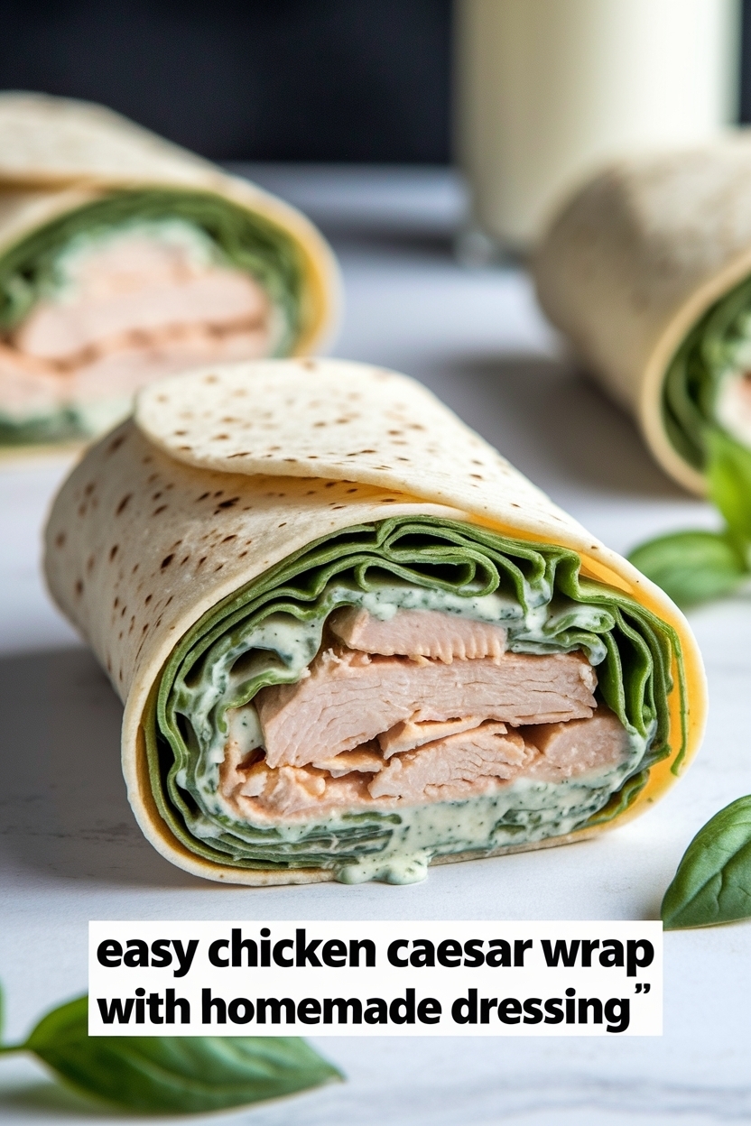 chicken caesar wrap with homemade dressing