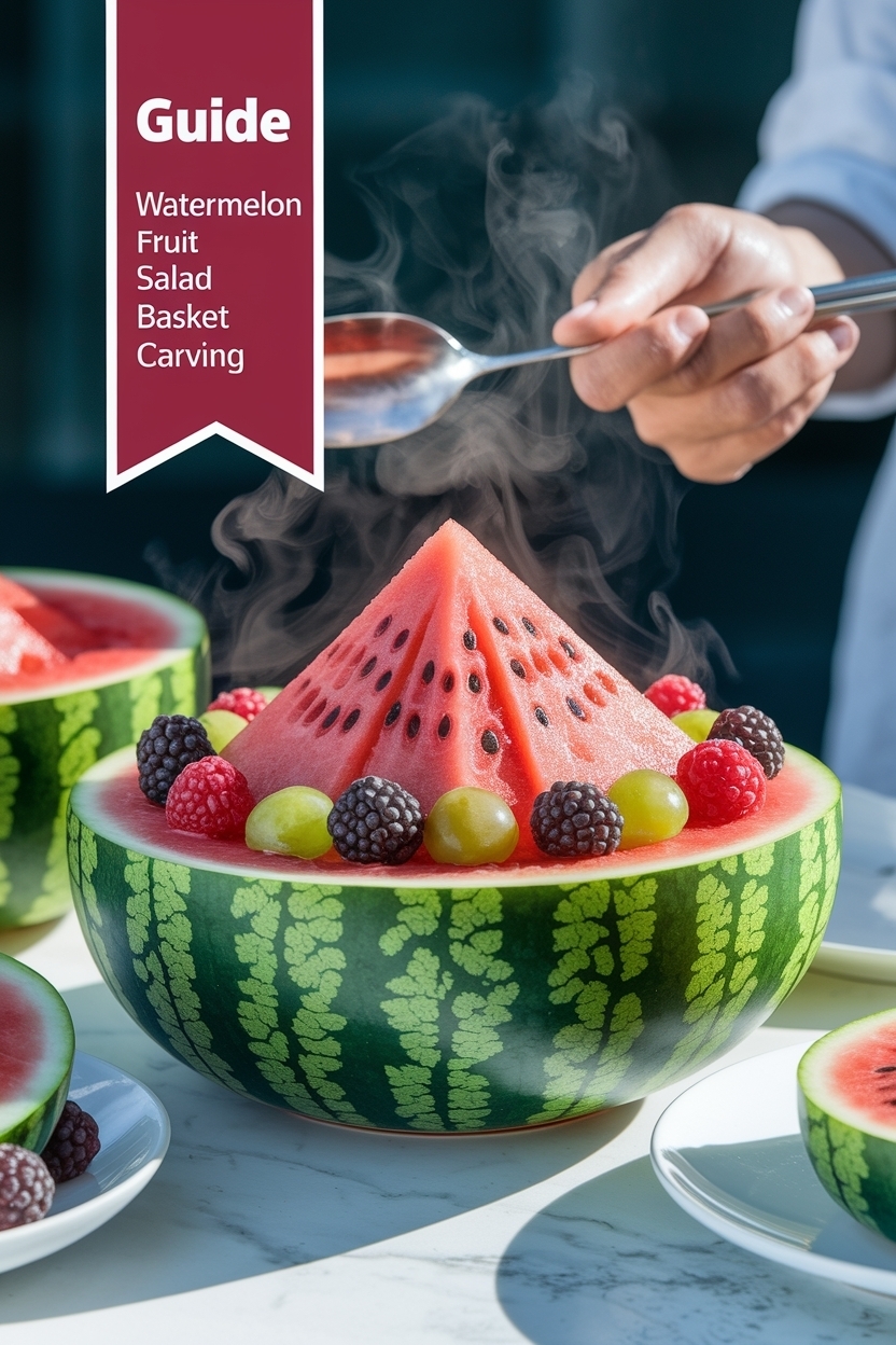 watermelon fruit salad basket carving