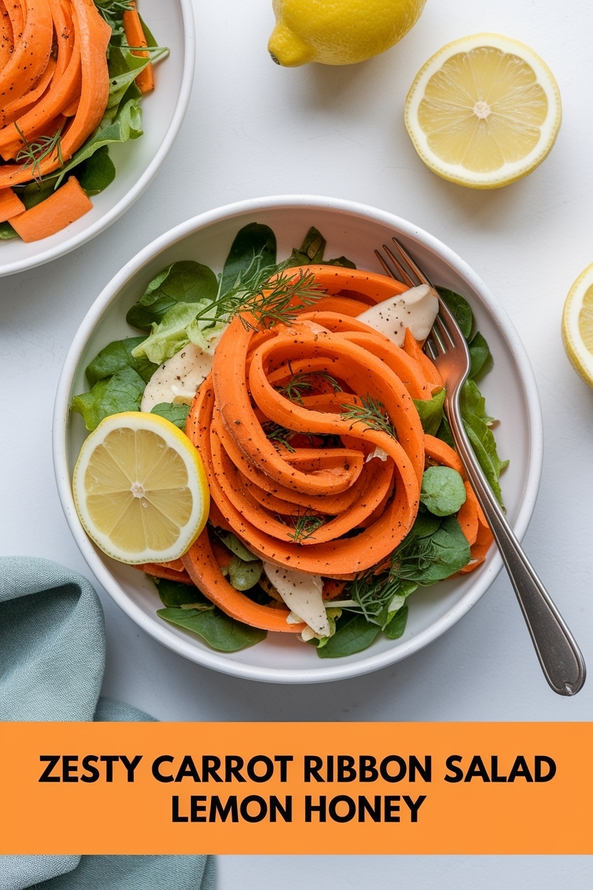 carrot ribbon salad lemon honey