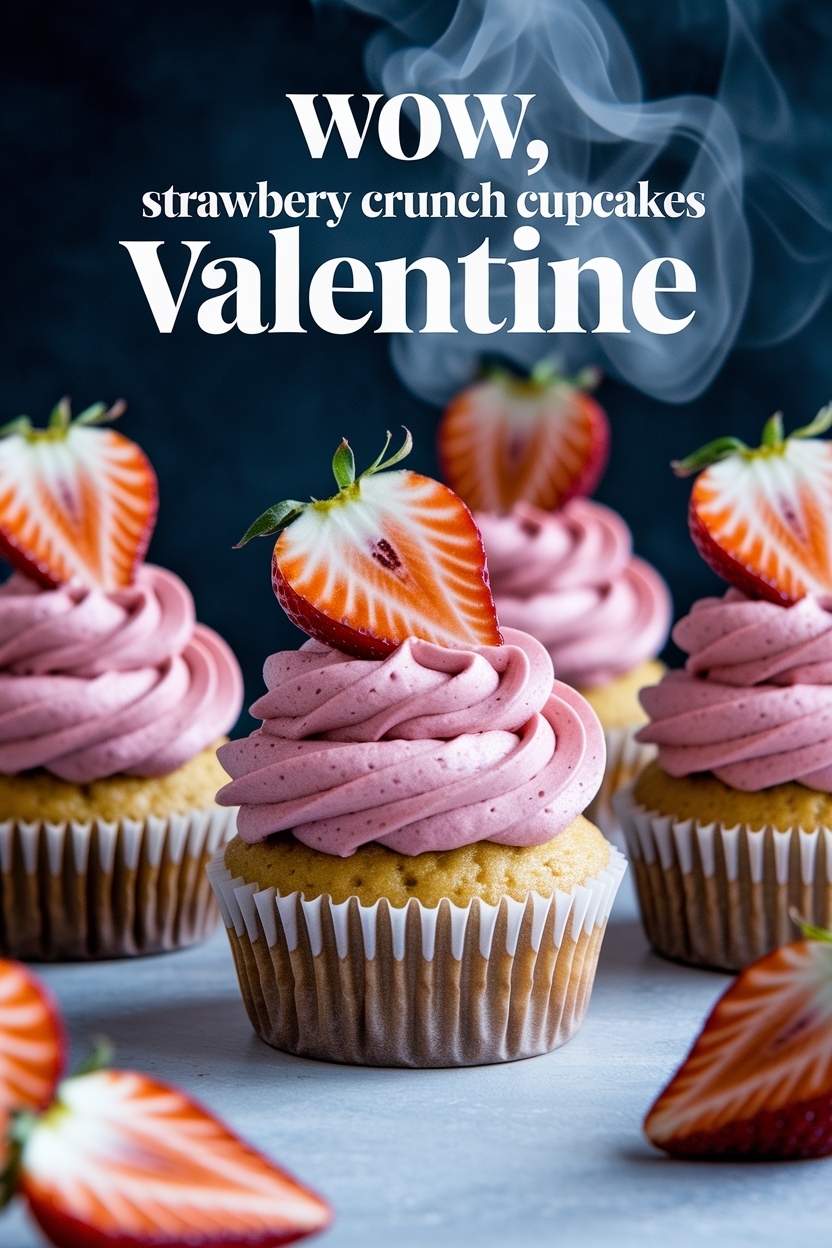 strawberry crunch cupcakes valentine