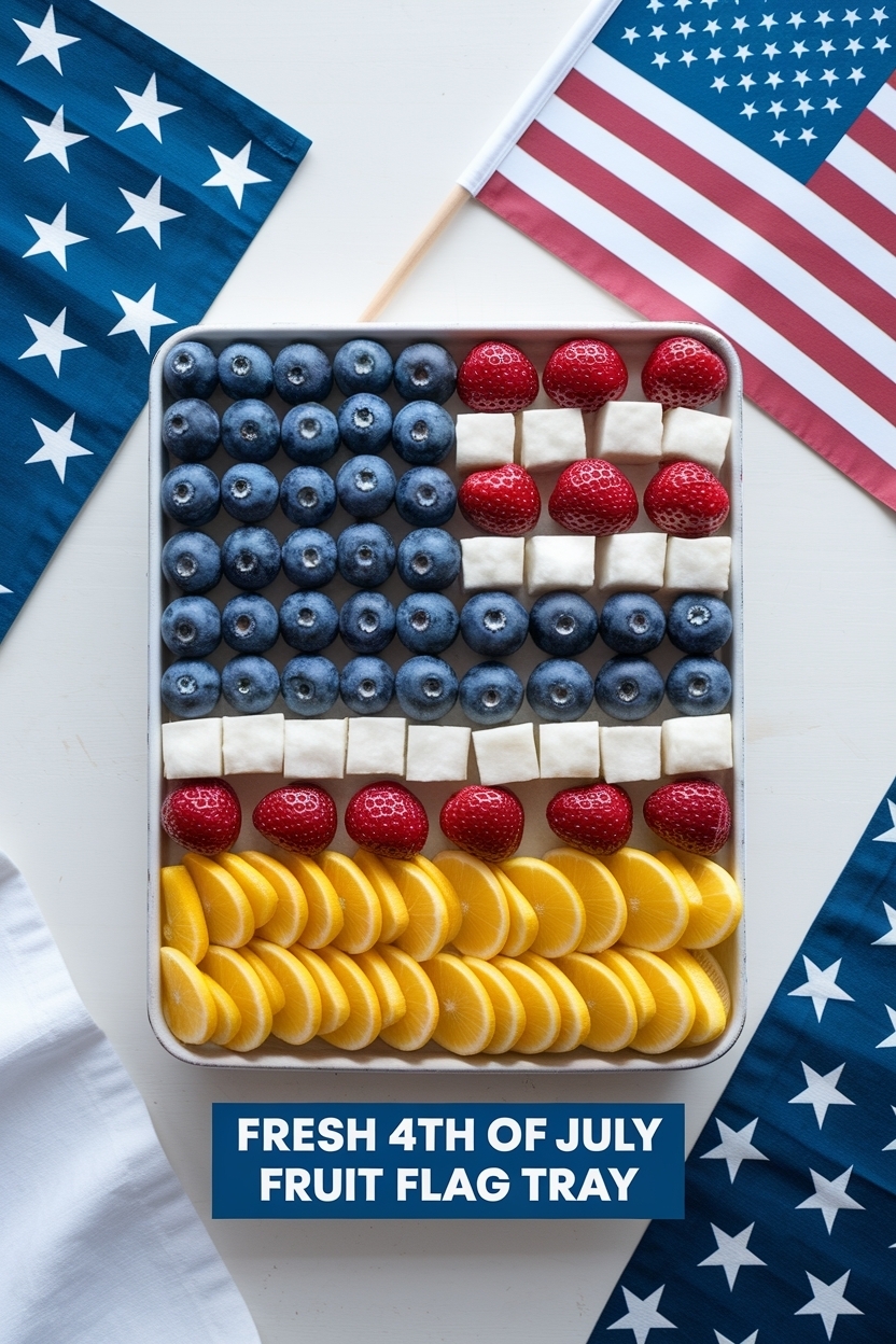 4th of july fruit flag tray