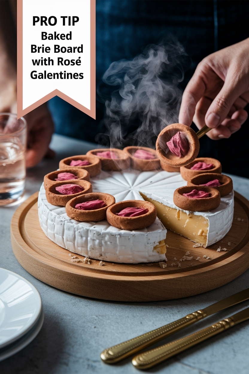 baked brie board with rosé galentines