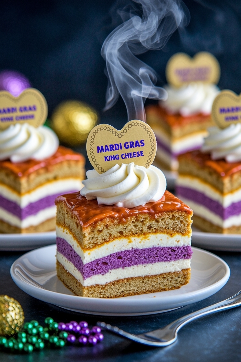 mardi gras king cake with cream cheese