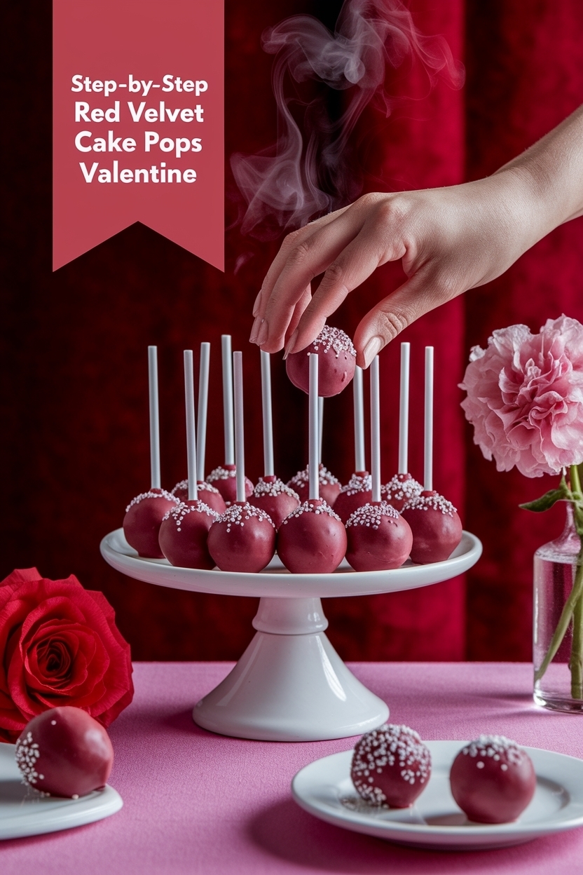 red velvet cake pops valentine