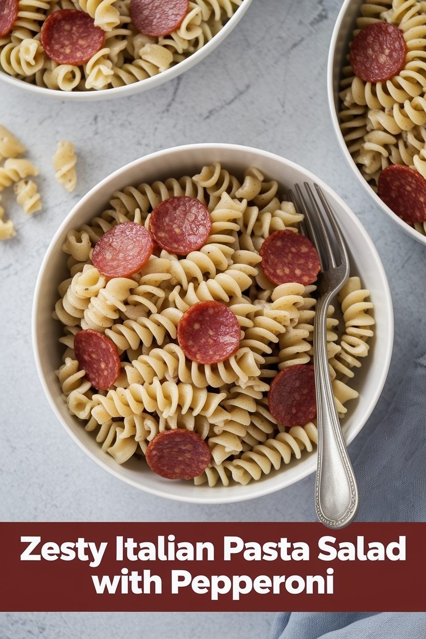 italian pasta salad with pepperoni