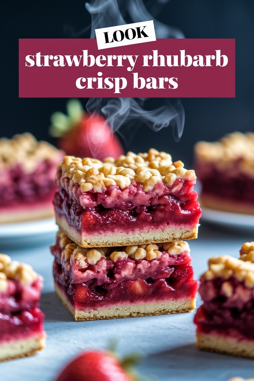 strawberry rhubarb crisp bars