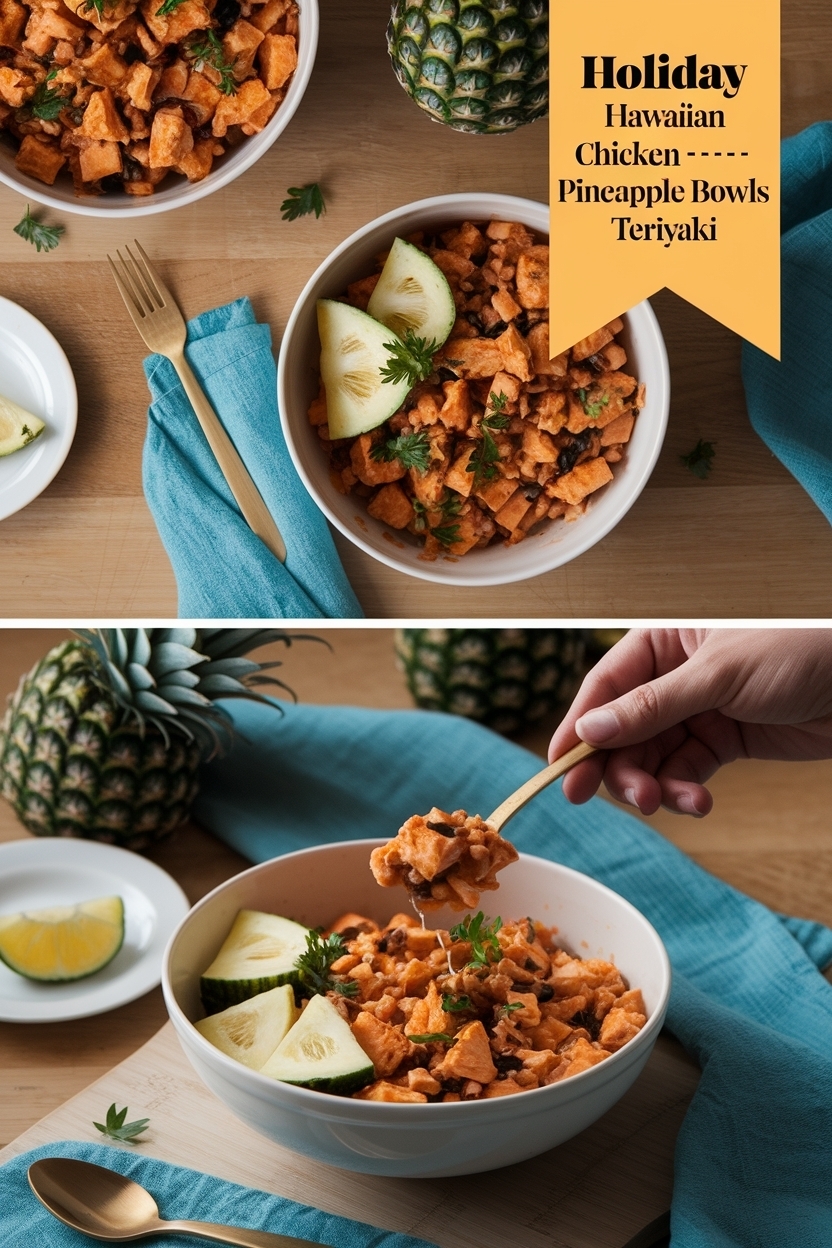 hawaiian chicken pineapple bowls teriyaki