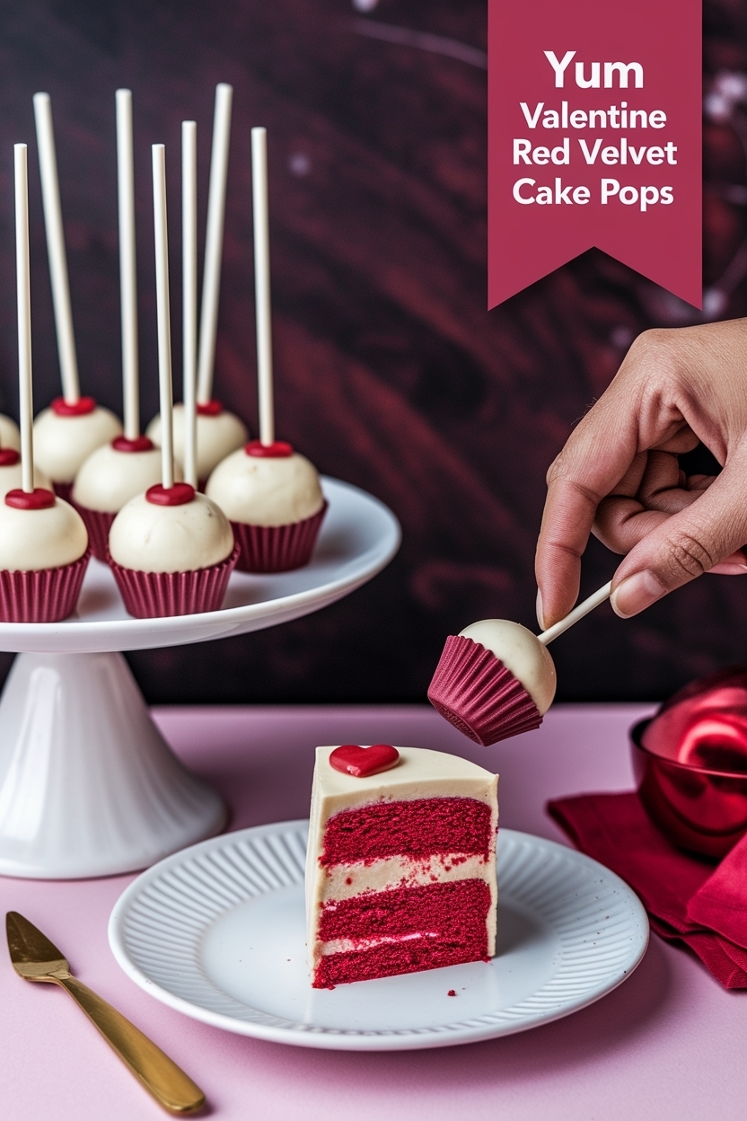 valentine red velvet cake pops