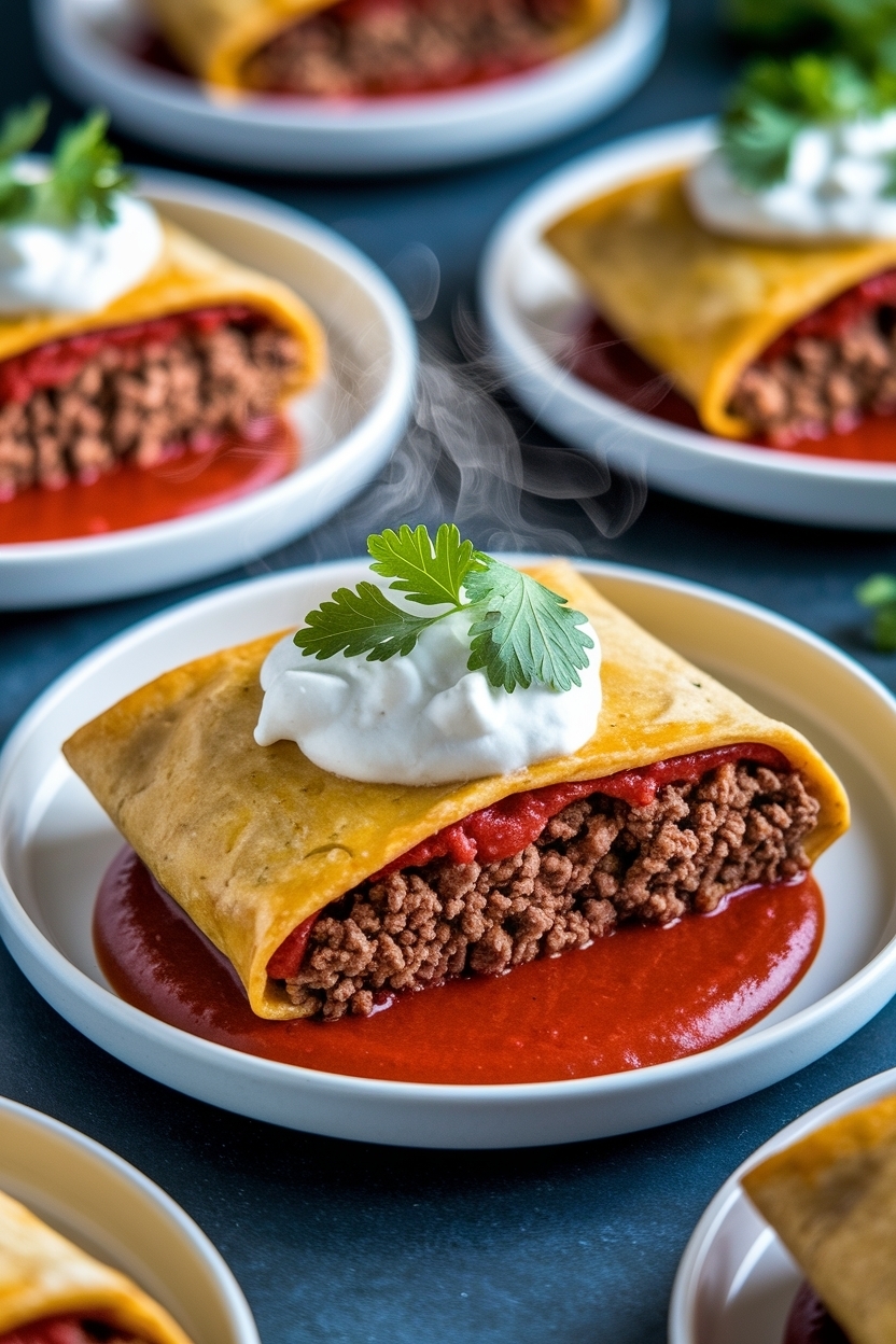 ground beef enchiladas red sauce 9x13