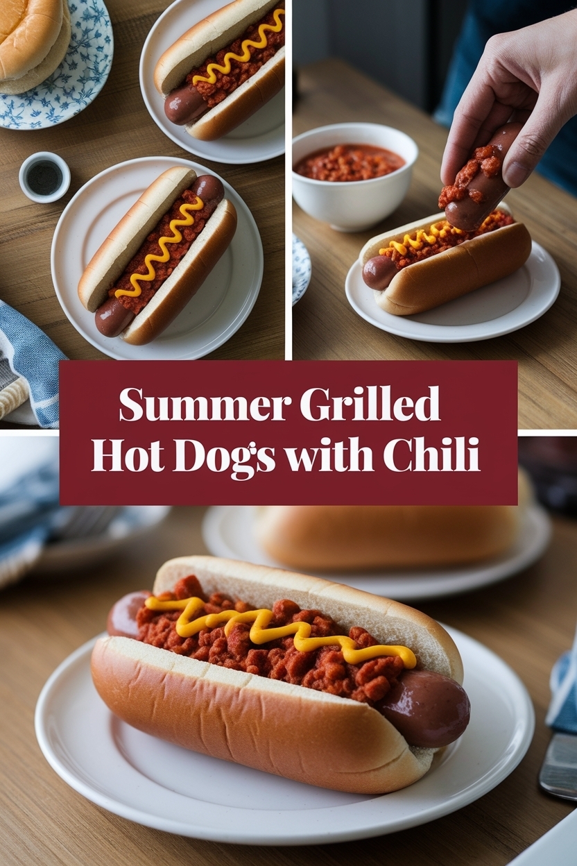 grilled hot dogs with chili