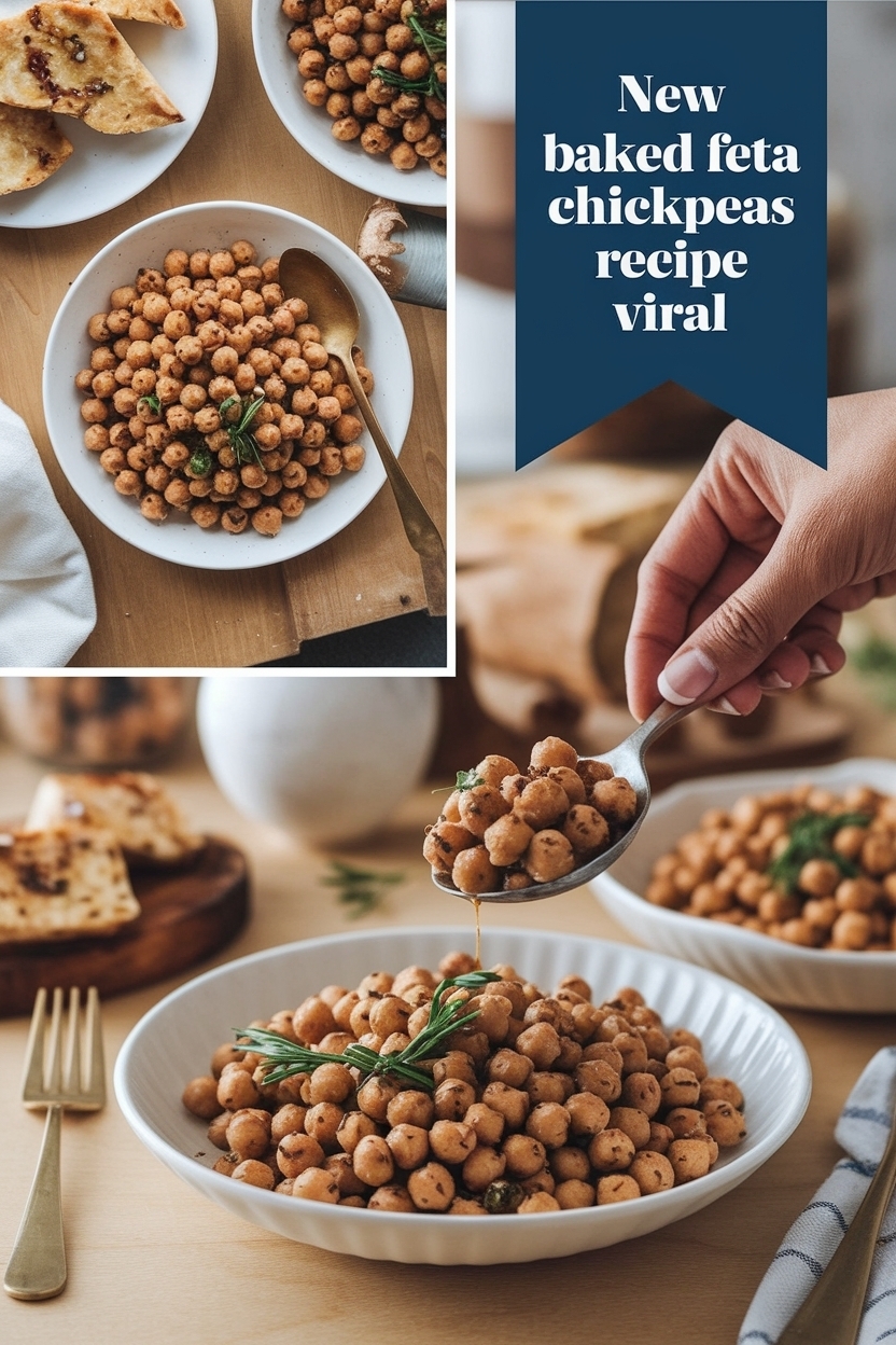 baked feta chickpeas recipe viral
