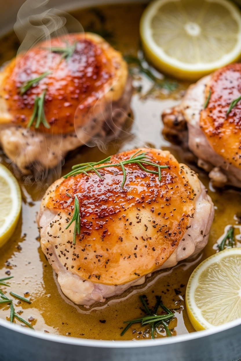 one pan lemon garlic chicken thighs