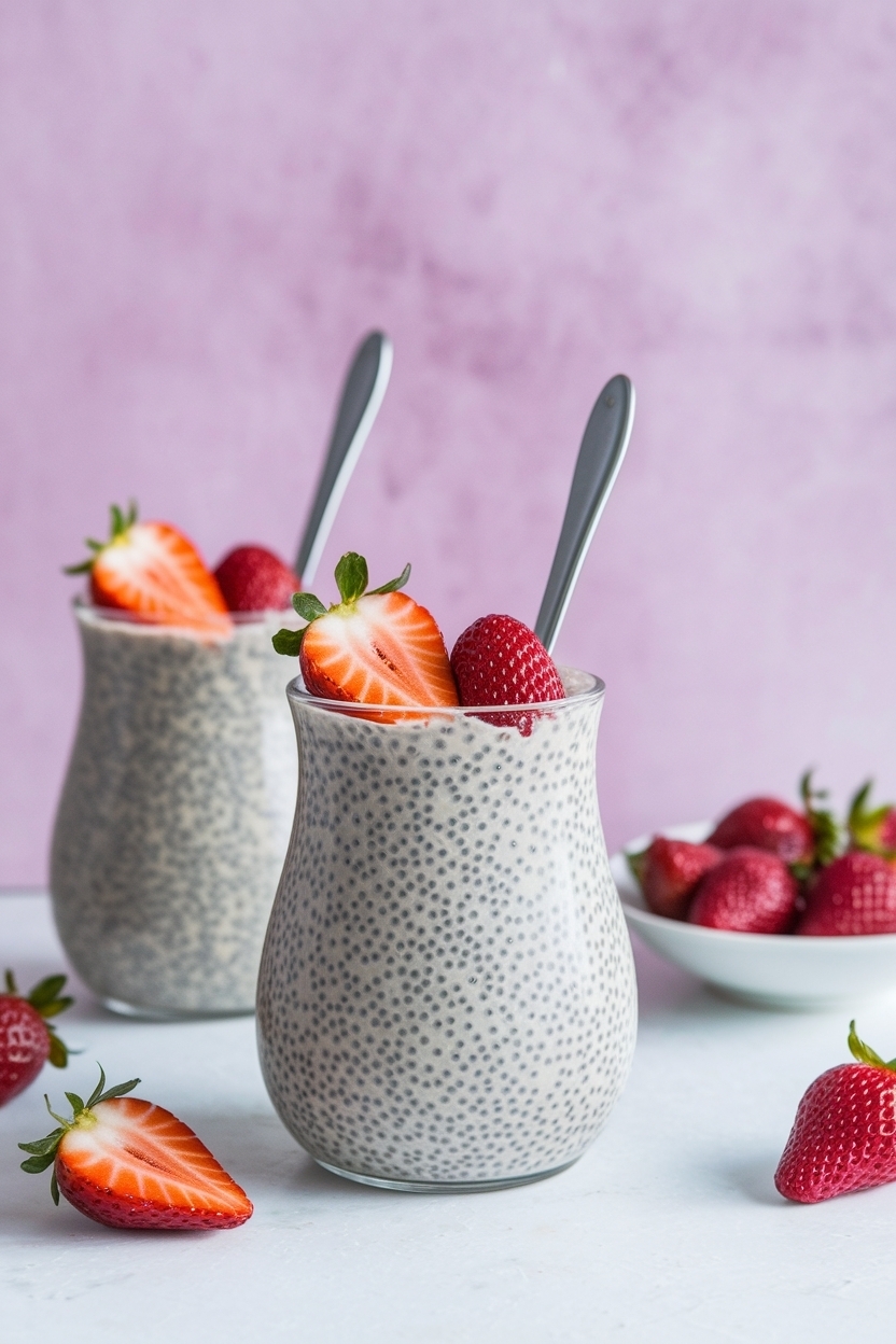 strawberry overnight oats chia seeds