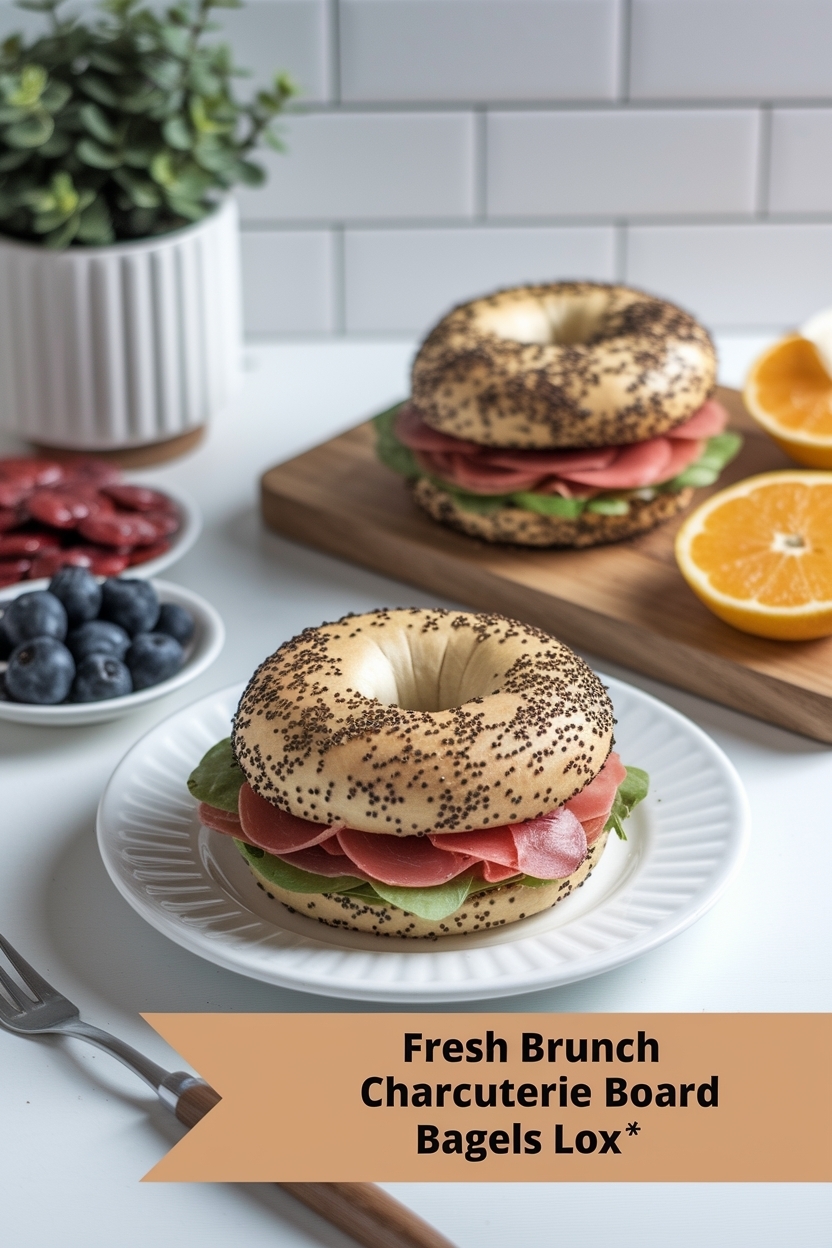 brunch charcuterie board bagels lox