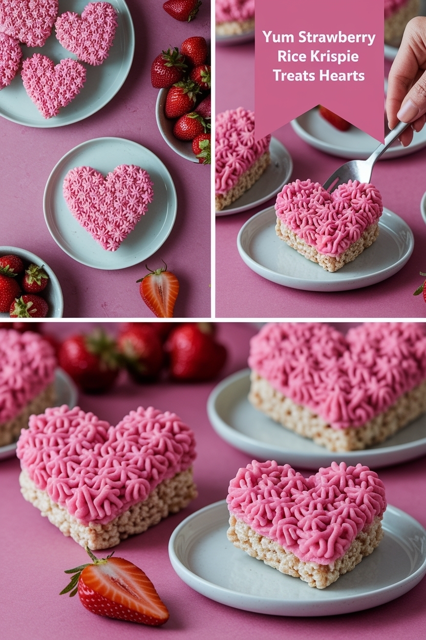strawberry rice krispie treats hearts