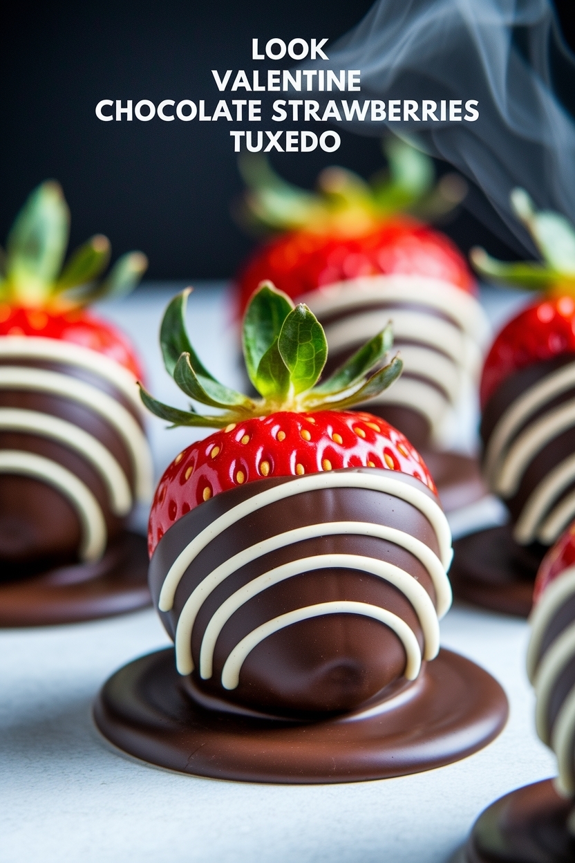 valentine chocolate strawberries tuxedo