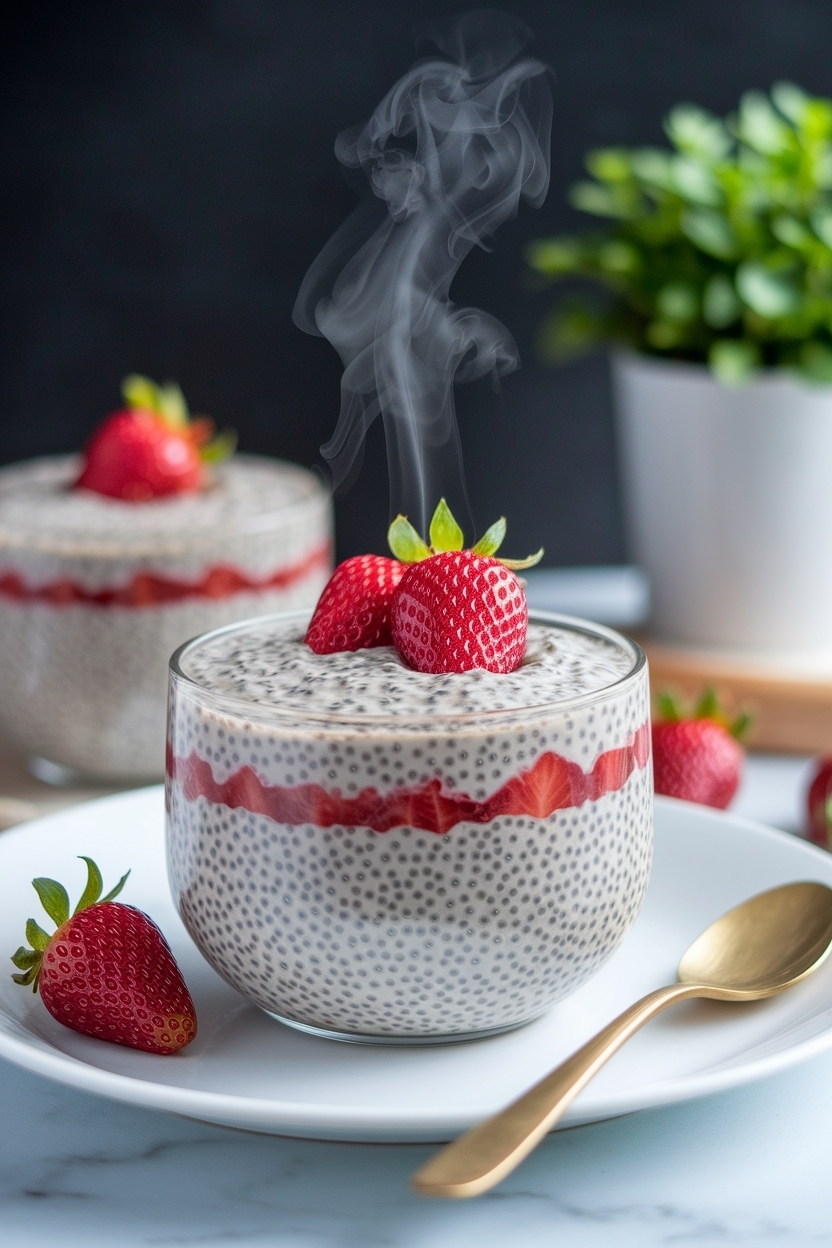 strawberry overnight oats chia seeds