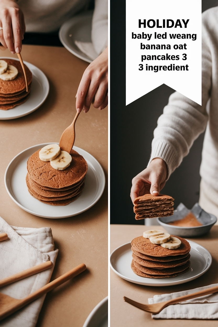 baby led weaning banana oat pancakes 3 ingredient