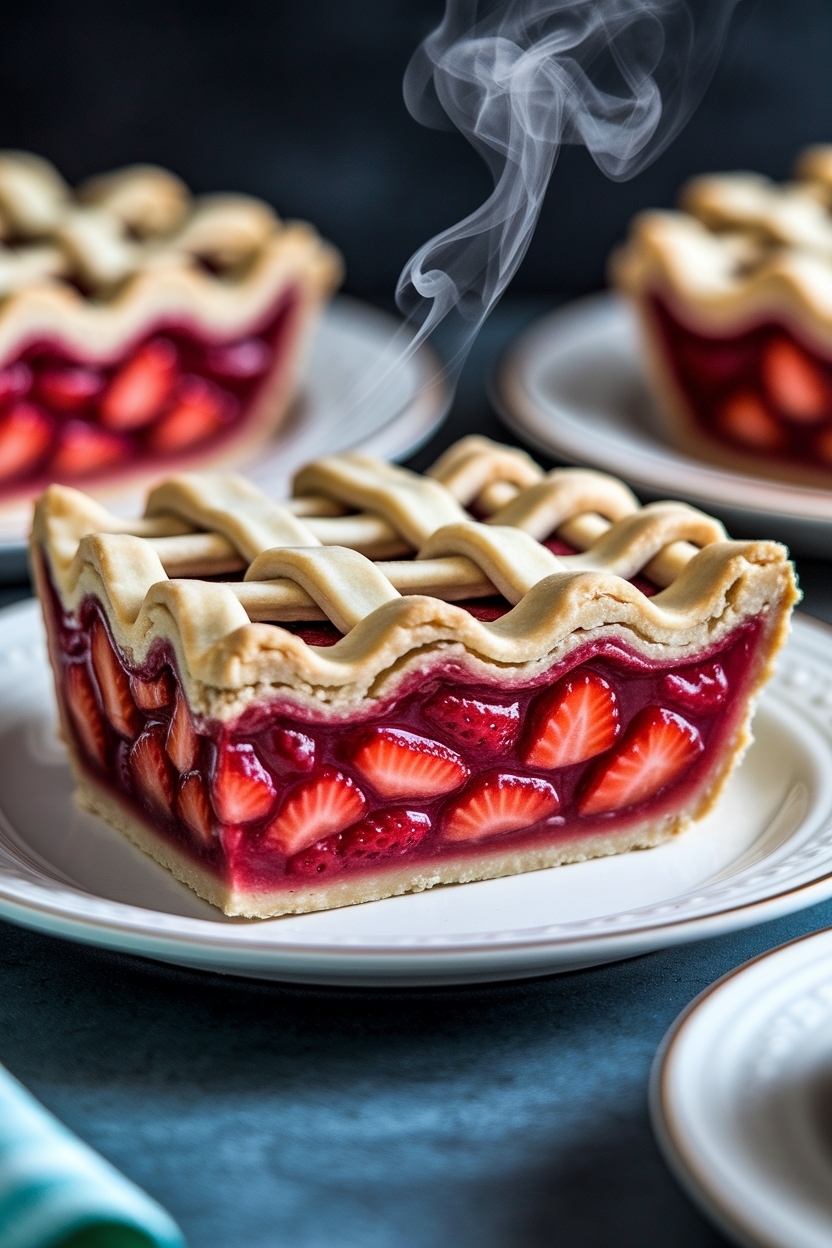 strawberry rhubarb pie lattice crust
