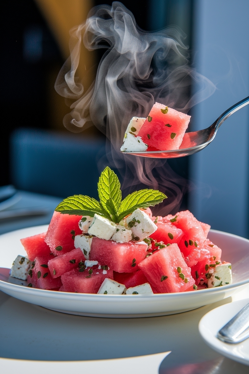 watermelon feta salad mint