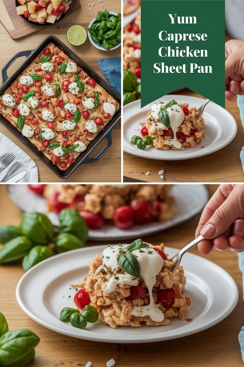 caprese chicken sheet pan