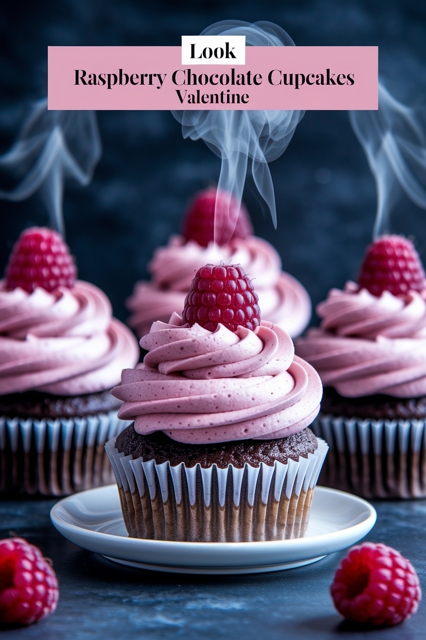 raspberry chocolate cupcakes valentine