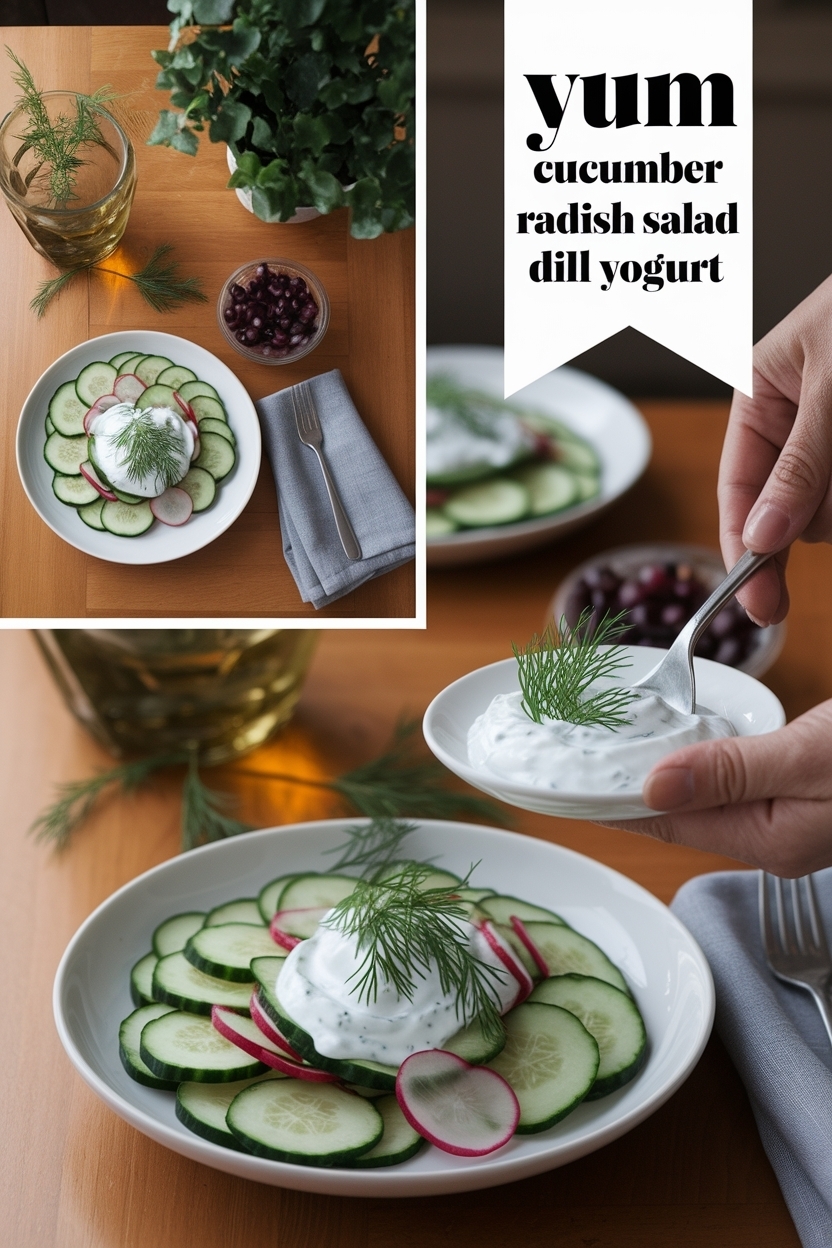 cucumber radish salad dill yogurt