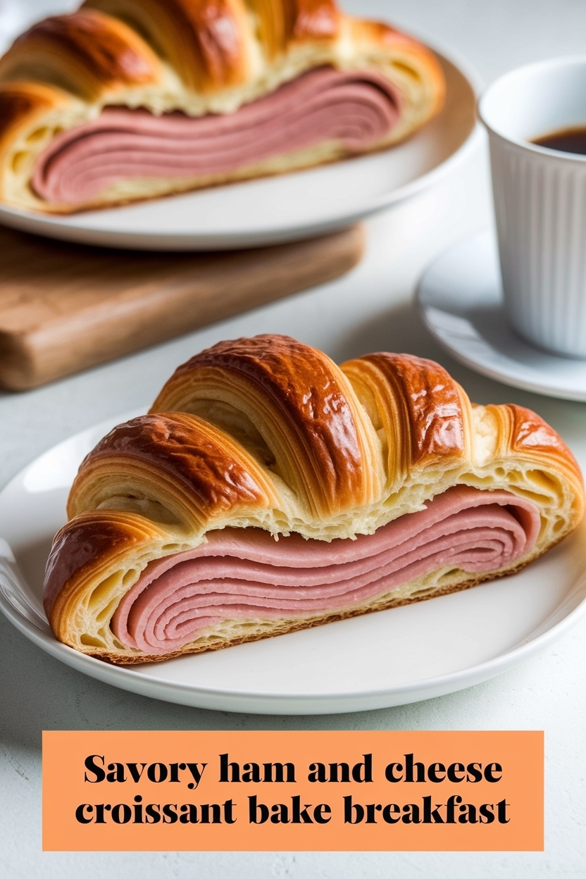 ham and cheese croissant bake breakfast