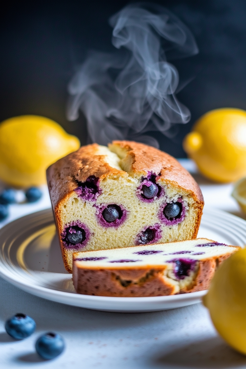 lemon blueberry sourdough quick loaf