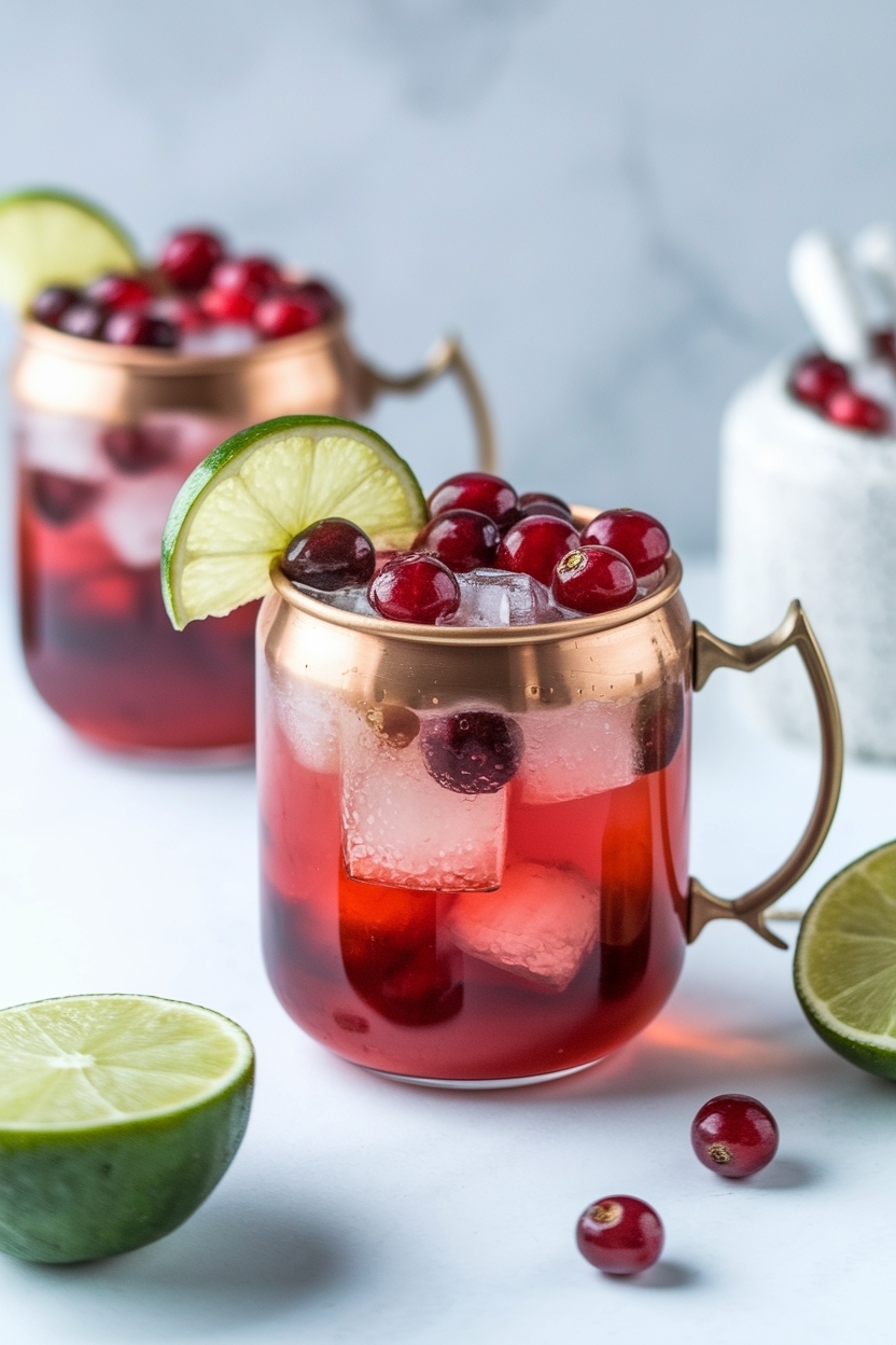 cranberry mule with ginger beer