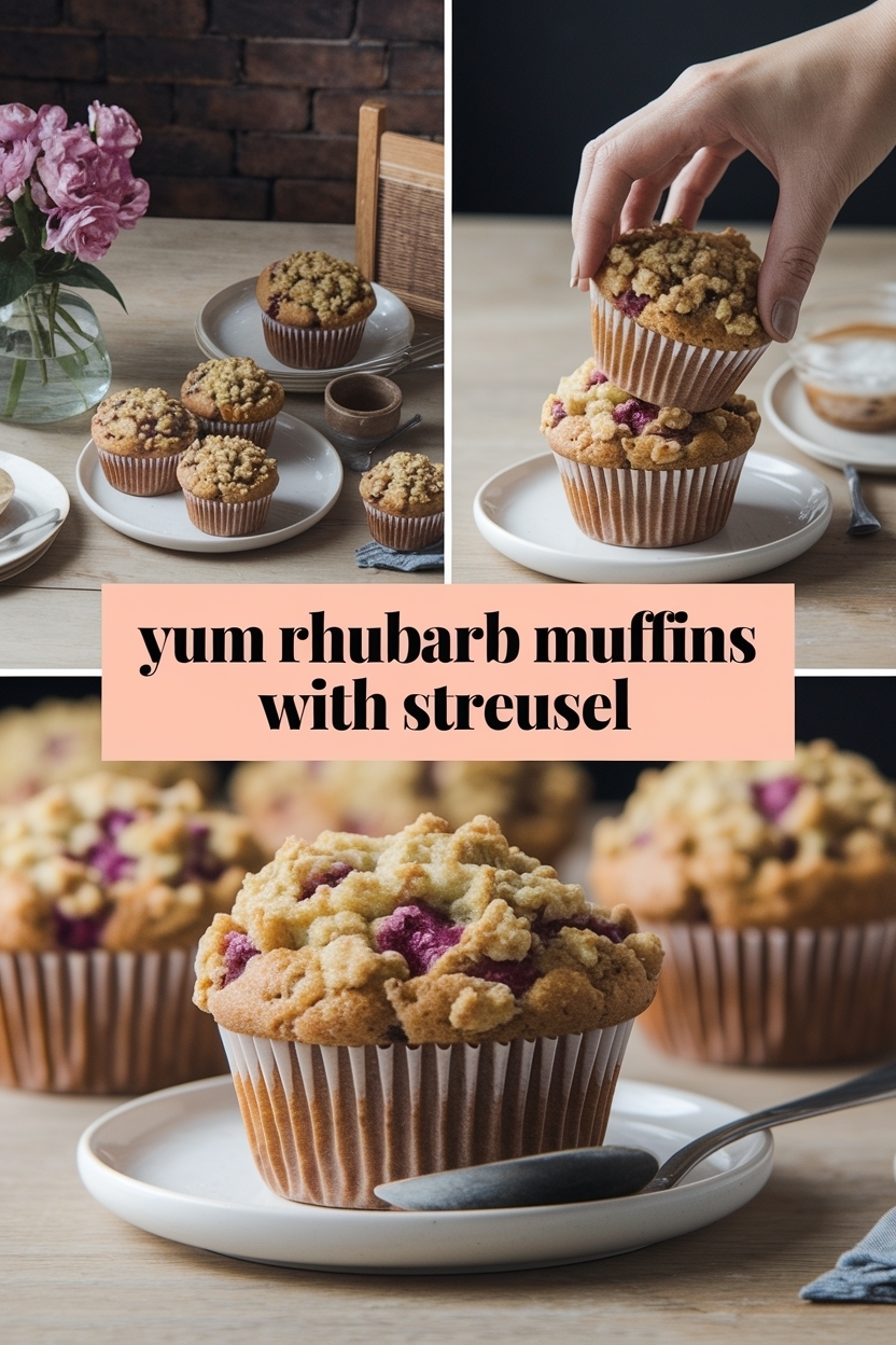 rhubarb muffins with streusel