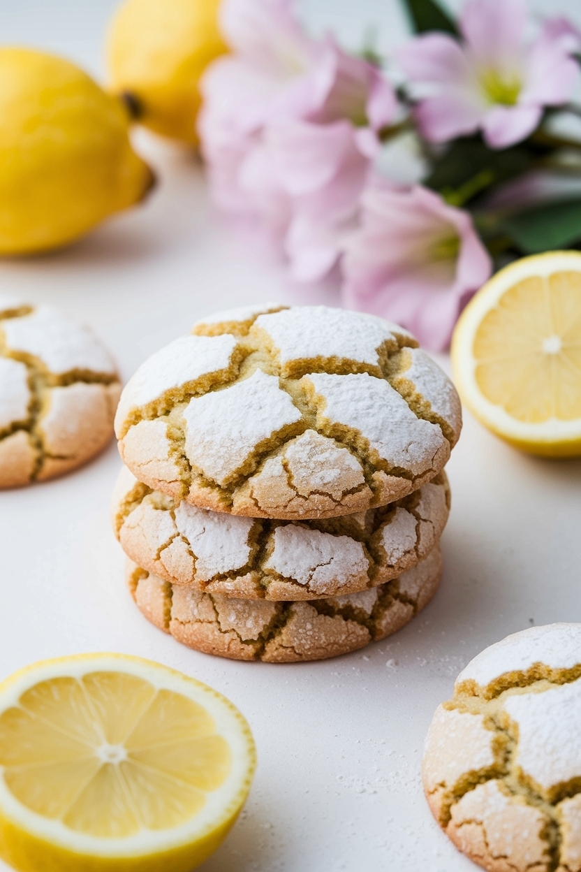 lemon crinkle cookies spring