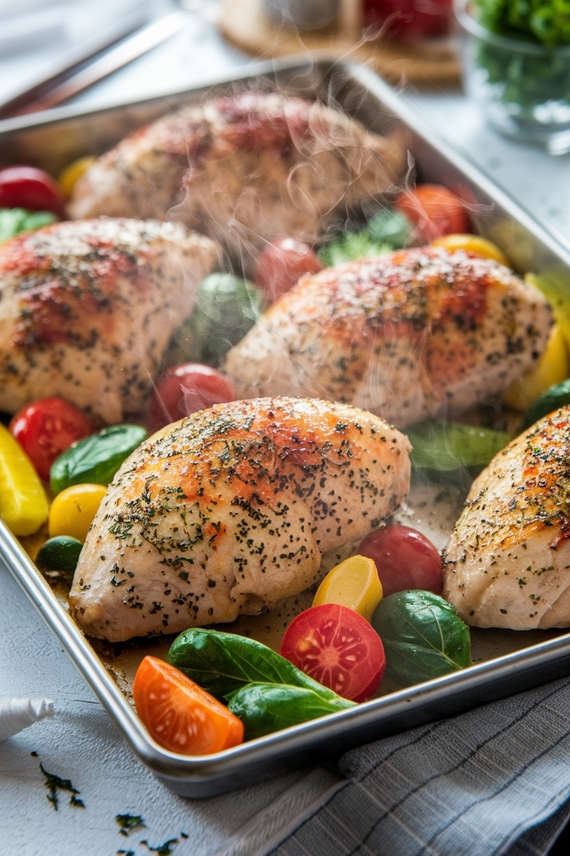 sheet pan chicken and veggies italian seasoning