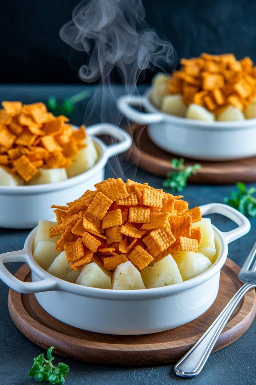 funeral potatoes with hashbrowns cornflakes topping