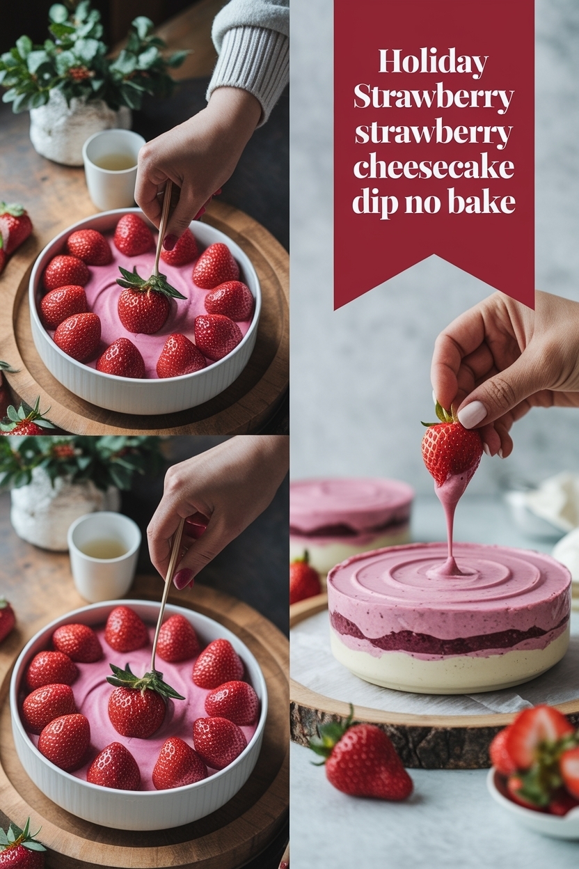 strawberry cheesecake dip no bake