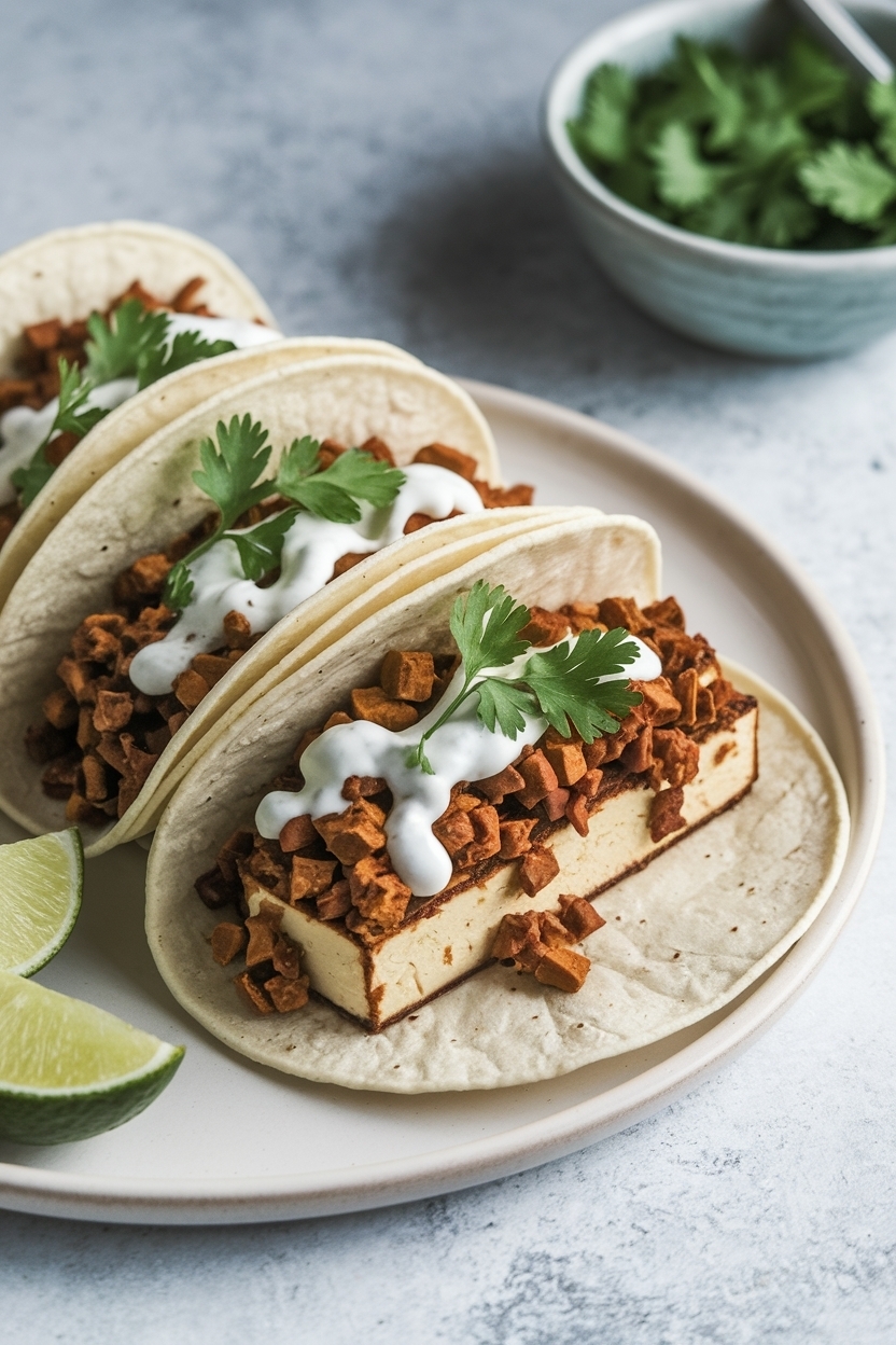 crispy tofu tacos chipotle crema